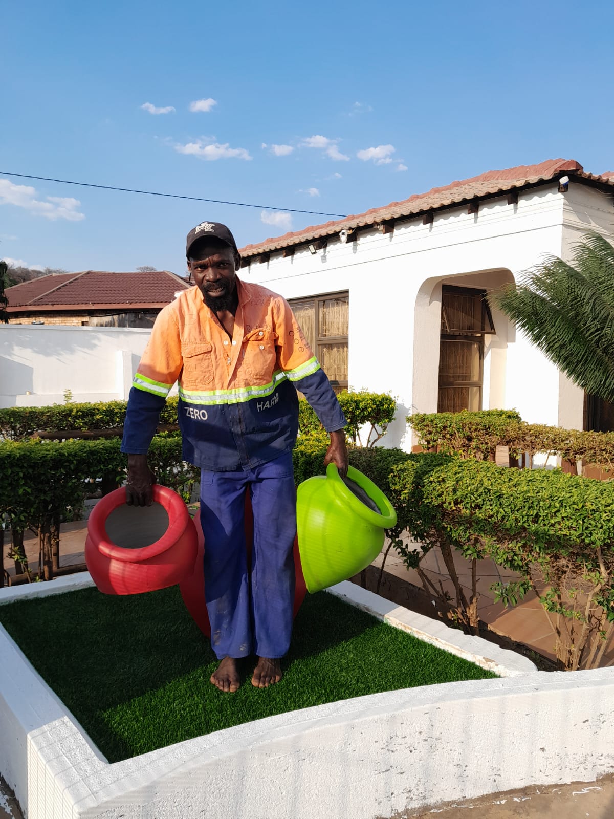Artificial turf playground area